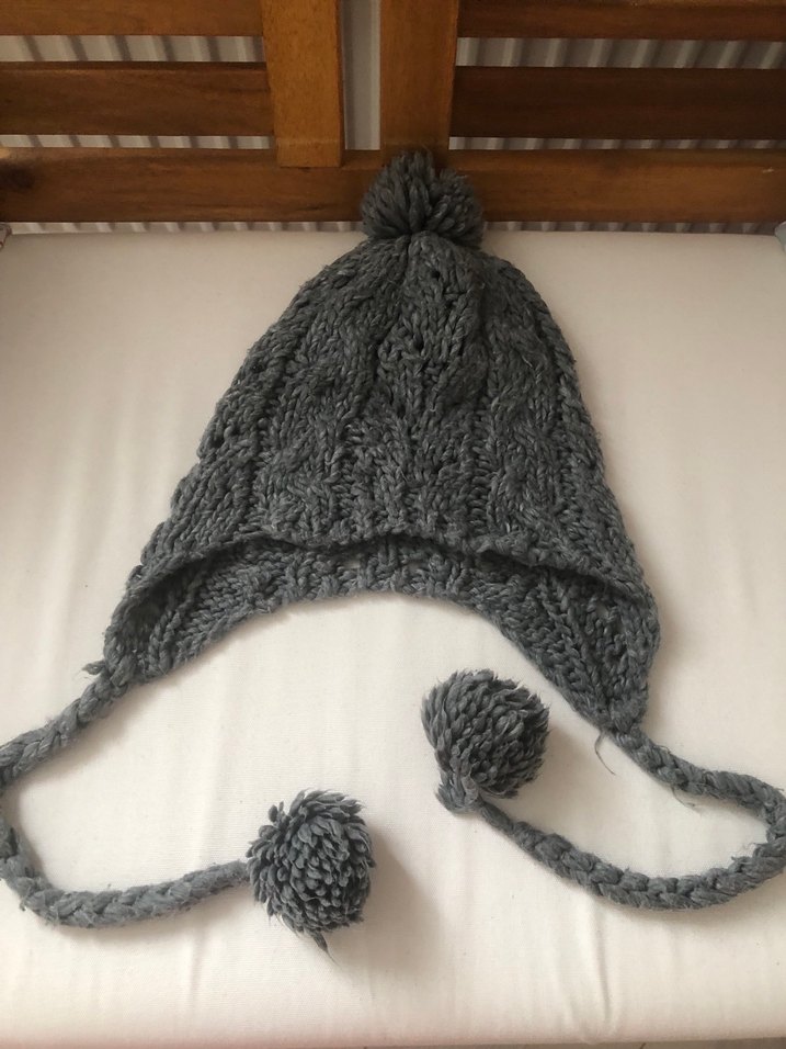 Gri Örgülü Bohem Kadın Bere - Görsel 2