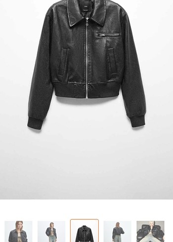 Deri Siyah Klasik Kesim Ceket Mango - Görsel 2