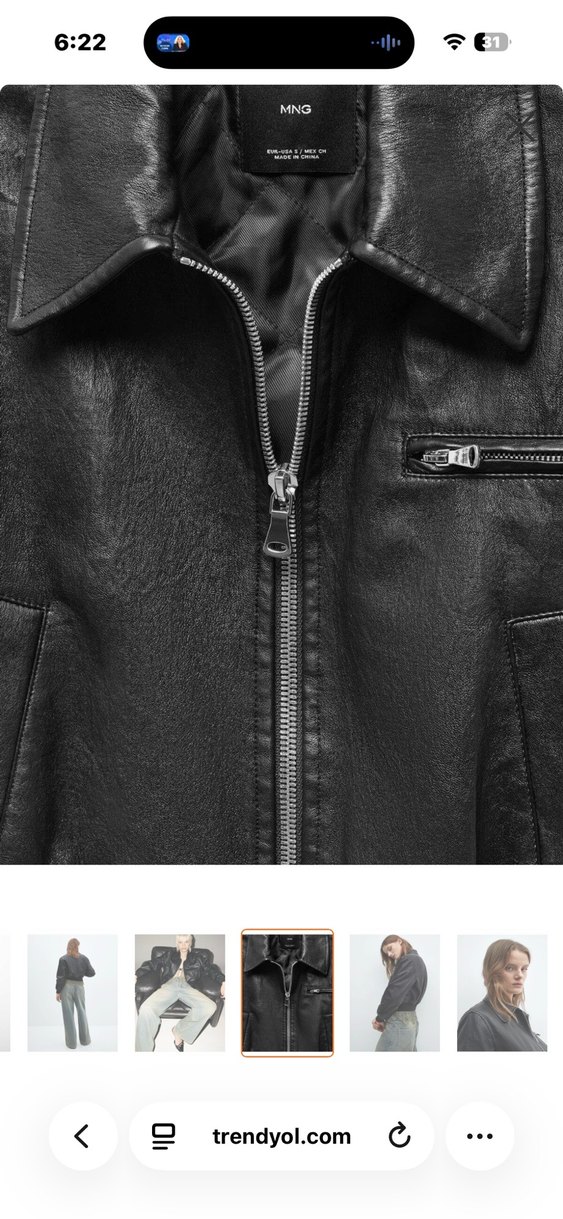 Deri Siyah Klasik Kesim Ceket Mango - Görsel 3