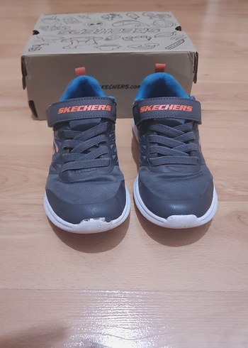 29 Beden gri Renk Gri Orjinal Skechers Erkek Çocuk Sneaker - Cırt Cırtlı