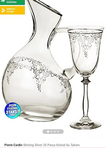 Pierre cardin silver shining su takımı 