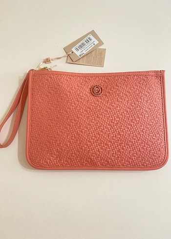 Pembe Deri Kadın Portföy Çanta