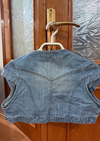 s Beden Kısa Kollu Fitted Denim Ceket/ Bolero