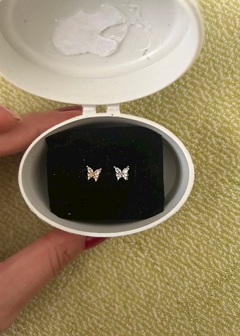 Altın ve Gümüş Renkli Minimalist Kelebek Tragus