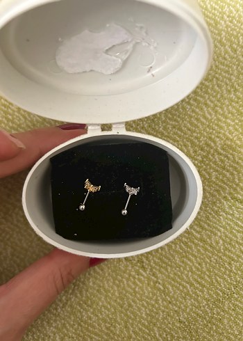 Accessorize Altın ve Gümüş Renkli Minimalist Kelebek Tragus
