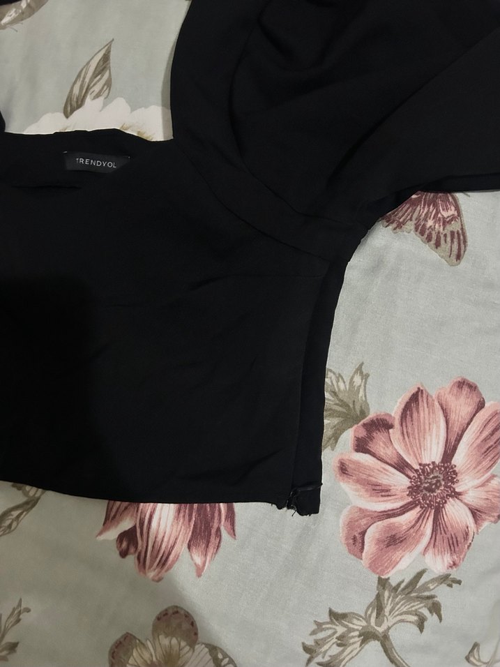 Siyah uzun kollu crop - Görsel 4