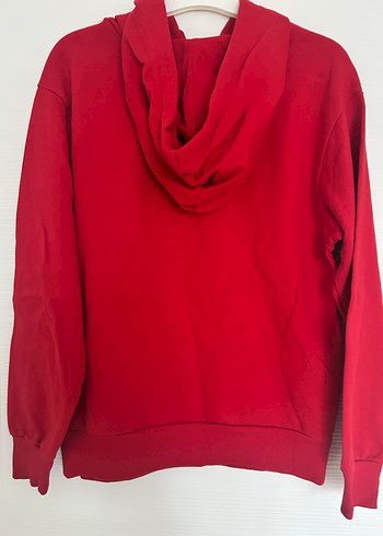 Kapüşonlu Kırmızı Baskılı Kadın Sweatshirt - Görsel 2