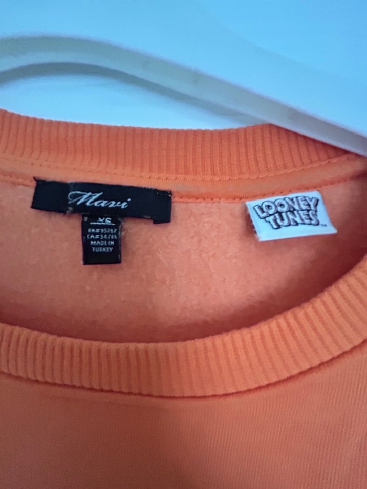 Turuncu Baskılı Kız Sweatshirt - Görsel 2