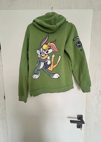Yeşil Kapüşonlu Kadın Sweatshirt - Görsel 2