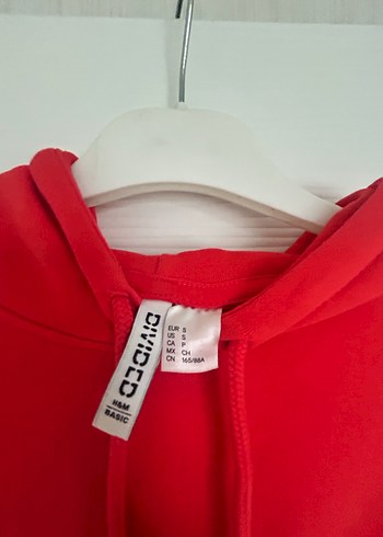 Kırmızı Kadın crop Kapüşonlu Sweatshirt - Görsel 2