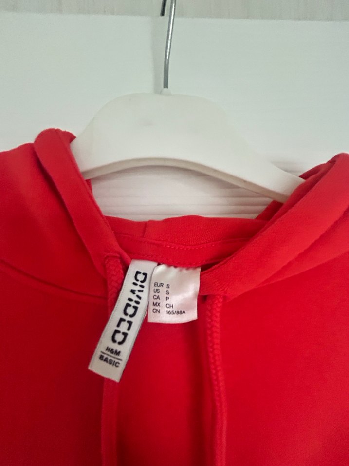 Kırmızı Kadın crop Kapüşonlu Sweatshirt - Görsel 2