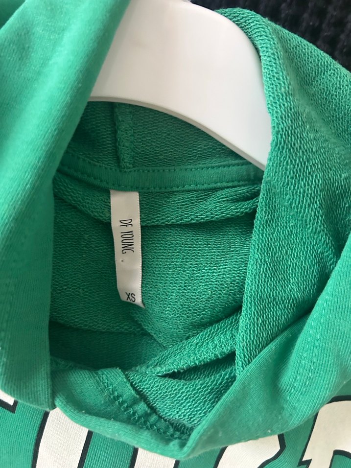 Yeşil Kapüşonlu Baskılı Kadın Sweatshirt - Görsel 3