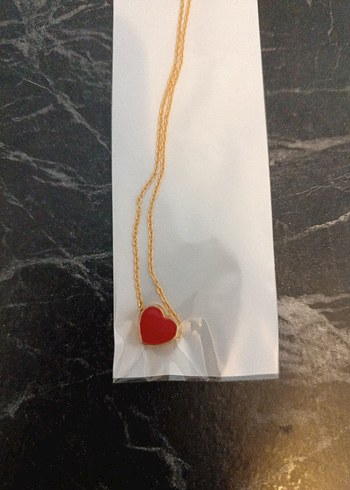 Accessorize Kırmızı Kalp Detaylı Zincir Kolye