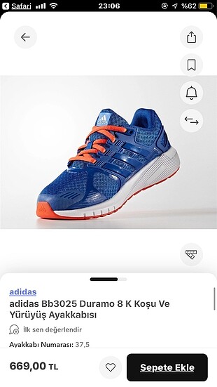 37 Beden Adidas kadın spor ayakkabısı