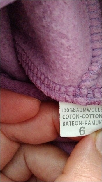 4 Yaş Beden mor Renk 2 adet kız çocuk kapşonlu sweatshirt