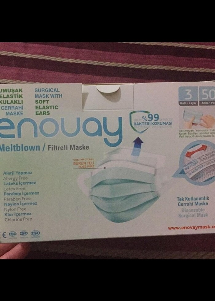 Enovay filtreli maske 50 adet kutulu  - Görsel 2