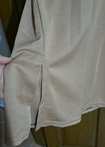 Bej Kadın Uzun Kollu Rahat Tunik - Görsel 2