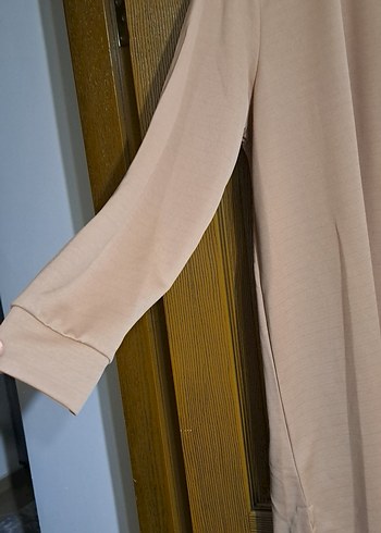 Bej Kadın Uzun Kollu Rahat Tunik - Görsel 3