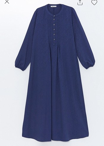 Kadın Lacivert Uzun Keten Elbise - Görsel 4
