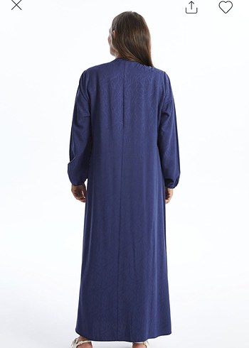 Kadın Lacivert Uzun Keten Elbise - Görsel 2