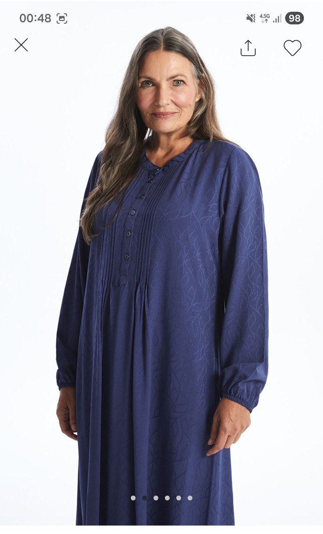 Kadın Lacivert Uzun Keten Elbise - Görsel 5