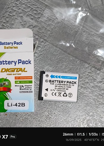 Dijital Kamera Pili Li-42B 3.7V 1500 mAh