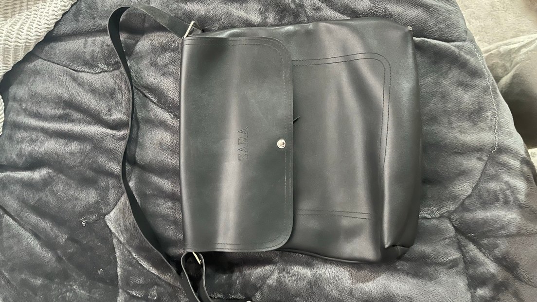 Siyah Deri Kadın Biker Çanta - Görsel 2