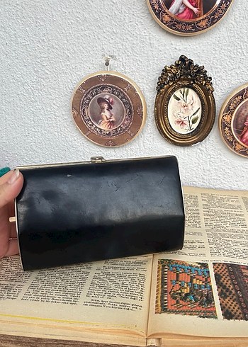Vintage Kahverengi Zebra Desenli Tokalı Deri Kadın Clutch - Görsel 4