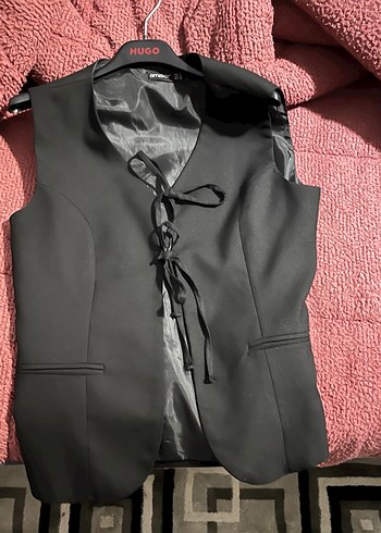 Düğmeli Siyah Kadın Yelek - Görsel 2