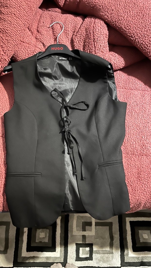 Düğmeli Siyah  Kadın Yelek - Görsel 2