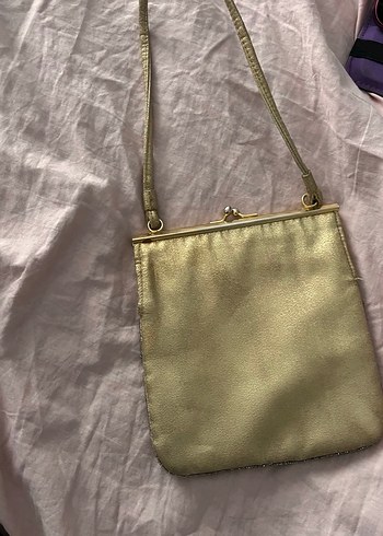 Altın Renk Boncuklu Nakışlı El İşlemeli Vintage Çanta - Görsel 7