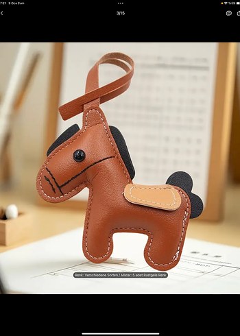 Renkli Püsküllü Kadın çanta charm - Görsel 5