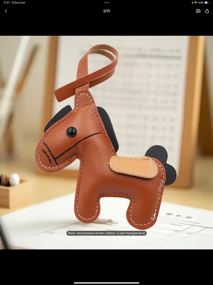 Renkli Püsküllü Kadın çanta charm - Görsel 5