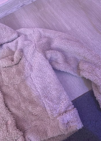 s Beden Gri Kısa Peluş Kadın Ceket