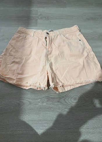 Linen Kumaş Rahat Kesim Bej Kadın şort - Görsel 3