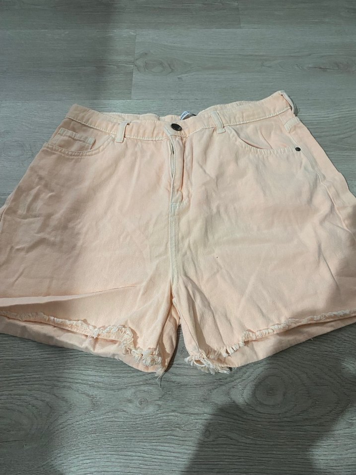 Linen Kumaş Rahat Kesim Bej Kadın şort - Görsel 2