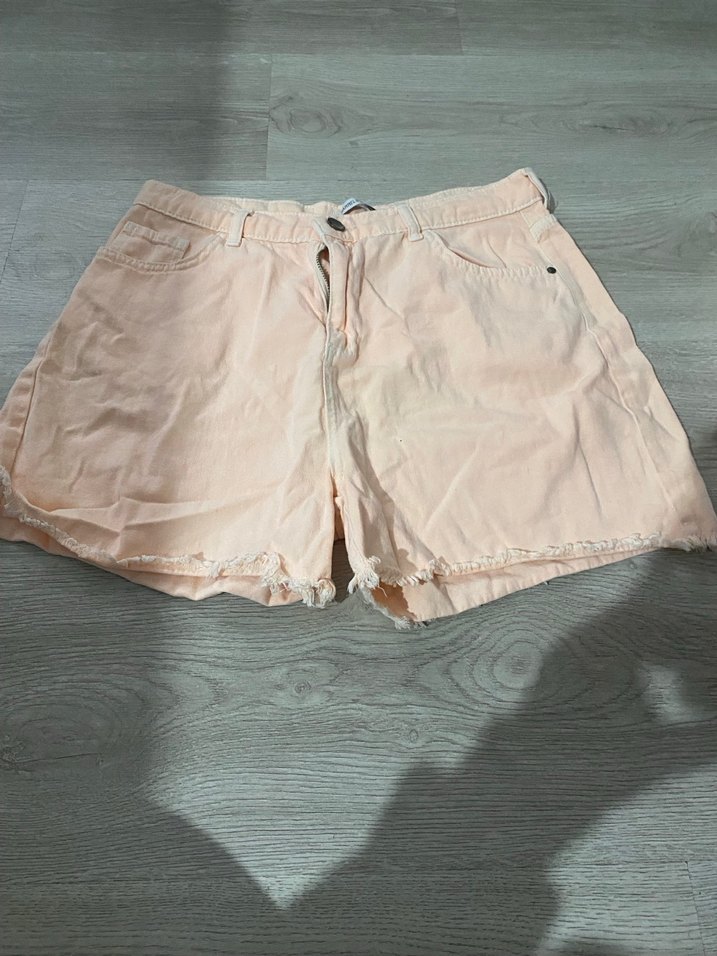 Linen Kumaş Rahat Kesim Bej Kadın şort - Görsel 3