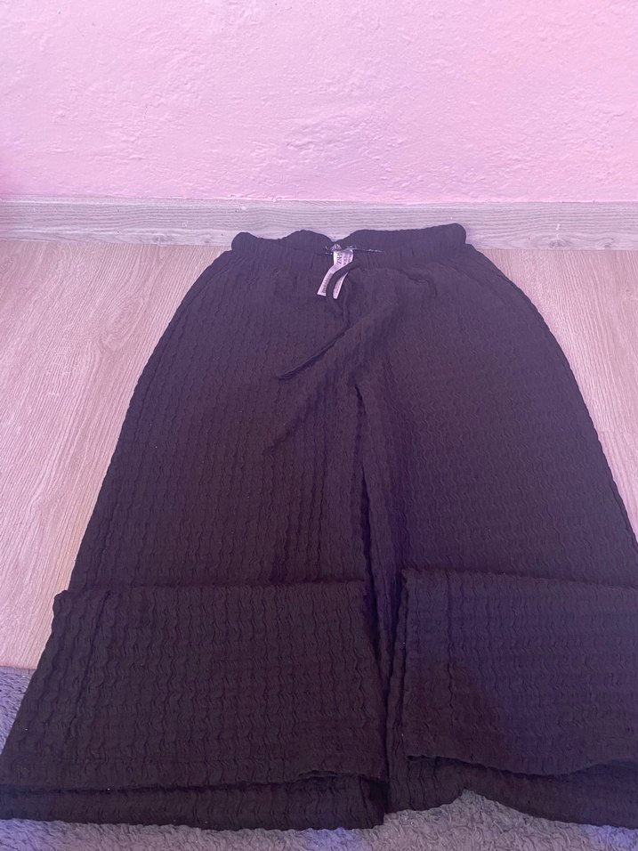 Kadın Örgü Kahverengi Bol Kesim Pantolon - Görsel 2