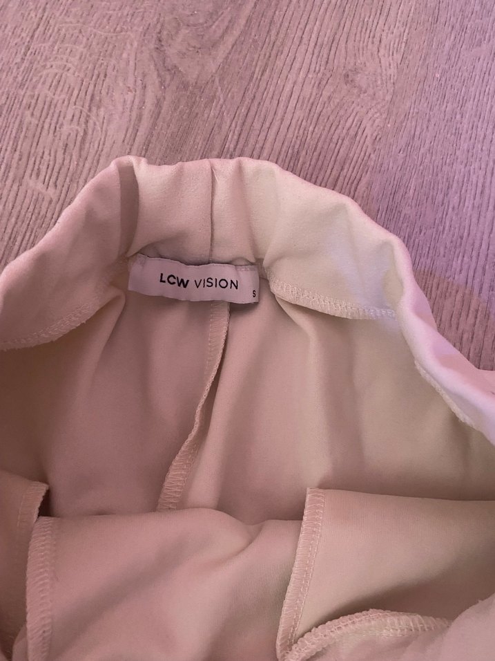 Bej Midi Kumaş Kadın Pantolon - Görsel 3