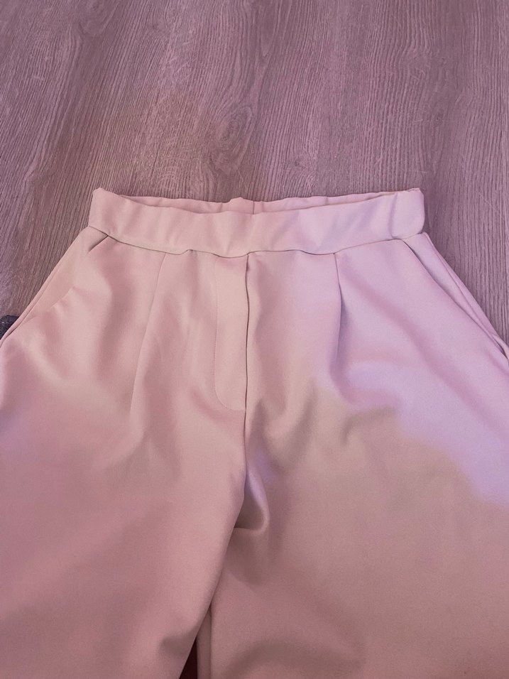 Bej Midi Kumaş Kadın Pantolon - Görsel 4