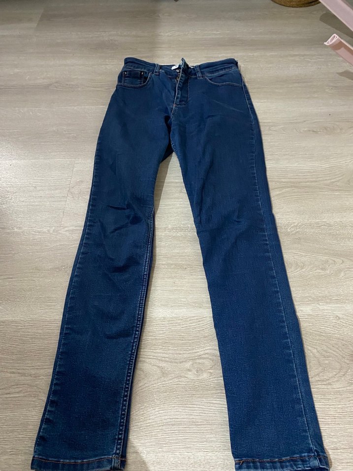 Parlak Mavi Kadın Normal Boy Denim Pantolon - Görsel 2