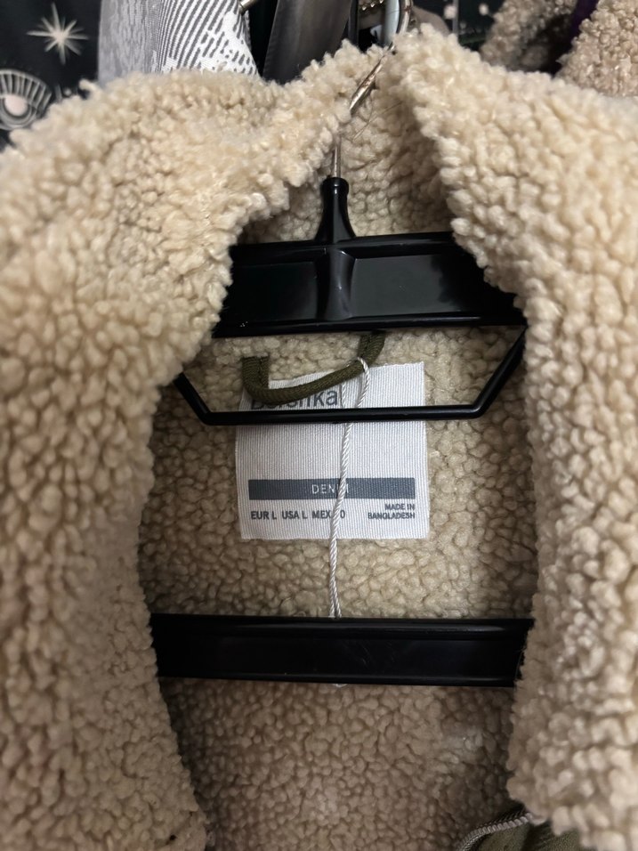 Bershka Kadın Haki Peluş Detaylı Ceket - Görsel 2