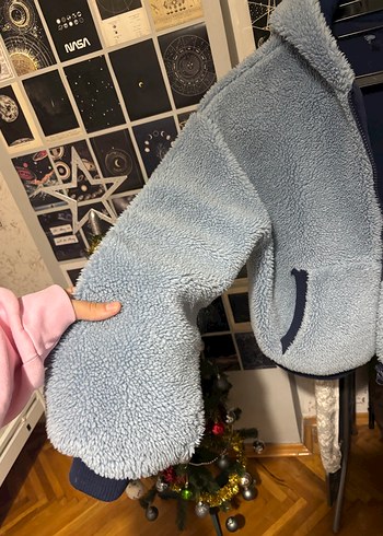 Bershka Mavi Peluş Kadın Ceket - Görsel 2