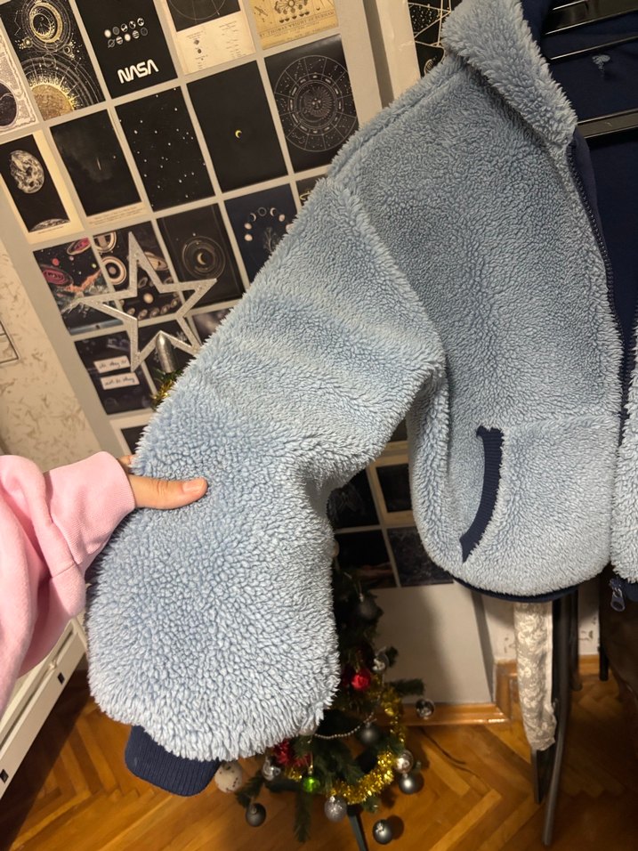 Bershka Mavi Peluş Kadın Ceket - Görsel 2