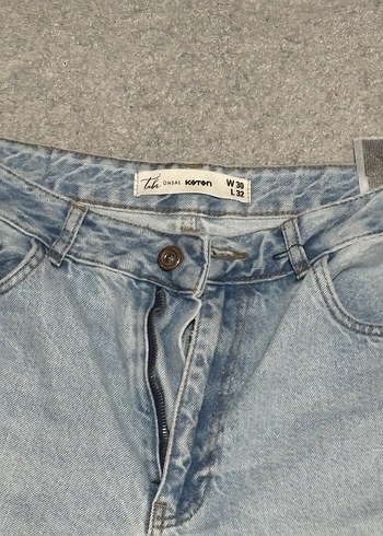 Geniş Kesim Mavi Denim Kadın Pantolon - Görsel 2