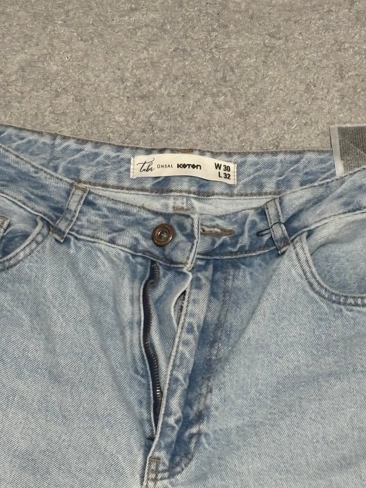 Geniş Kesim Mavi Denim Kadın Pantolon - Görsel 2