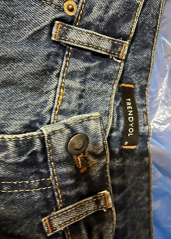 Kadın Koyu Mavi Bol Kesim Midi Kot Pantolon - Görsel 3