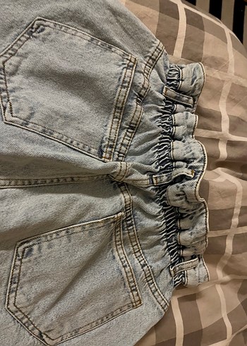 Gri Salaş Mini Denim Şort - Görsel 4