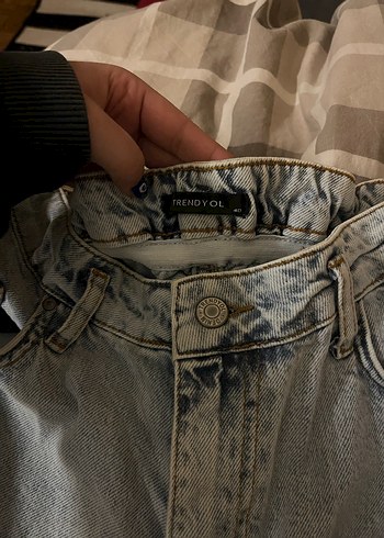 Gri Salaş Mini Denim Şort - Görsel 2