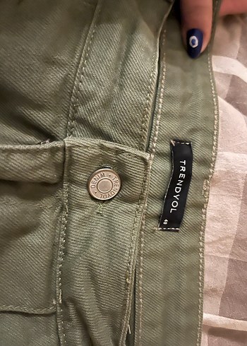 Kadın Haki Mini Şort Etek - Görsel 4